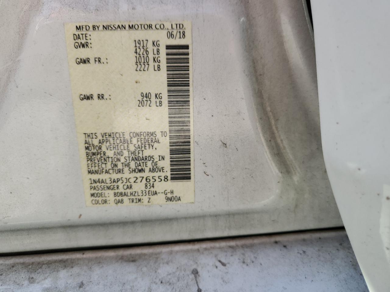 2018 NISSAN ALTIMA 2.5 photo 37