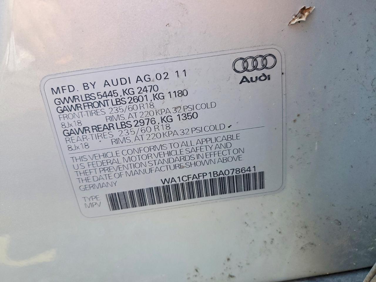 2011 AUDI Q5 PREMIUM photo 13