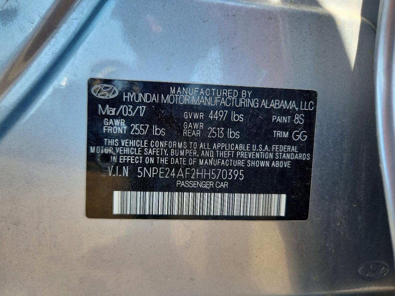 2017 HYUNDAI SONATA SE photo 34