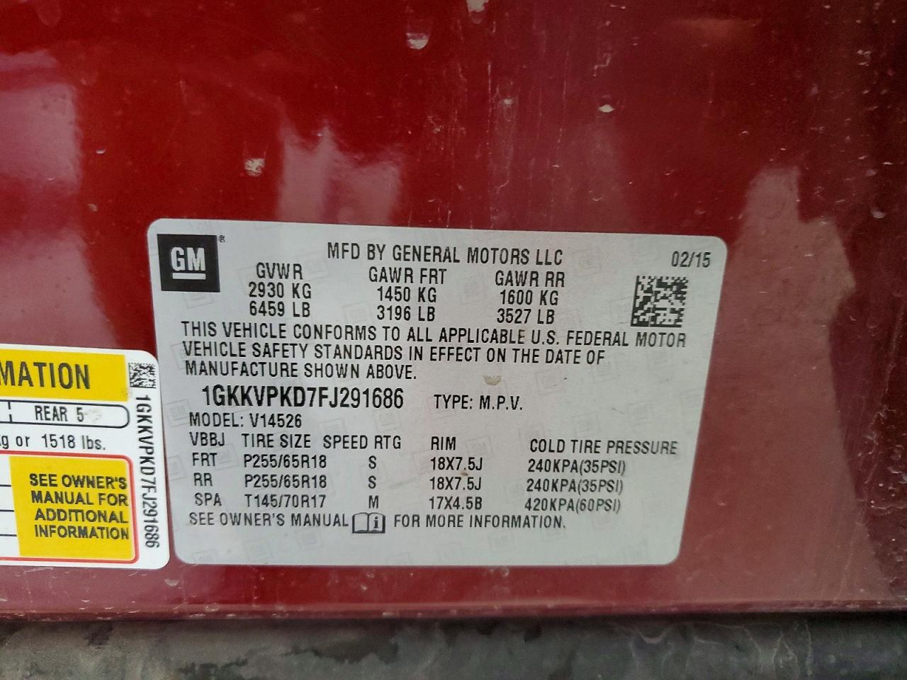 2015 GMC ACADIA SLE photo 37