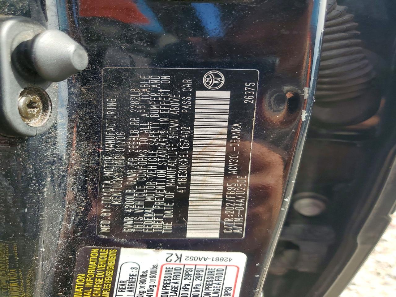 2006 TOYOTA CAMRY LE photo 23
