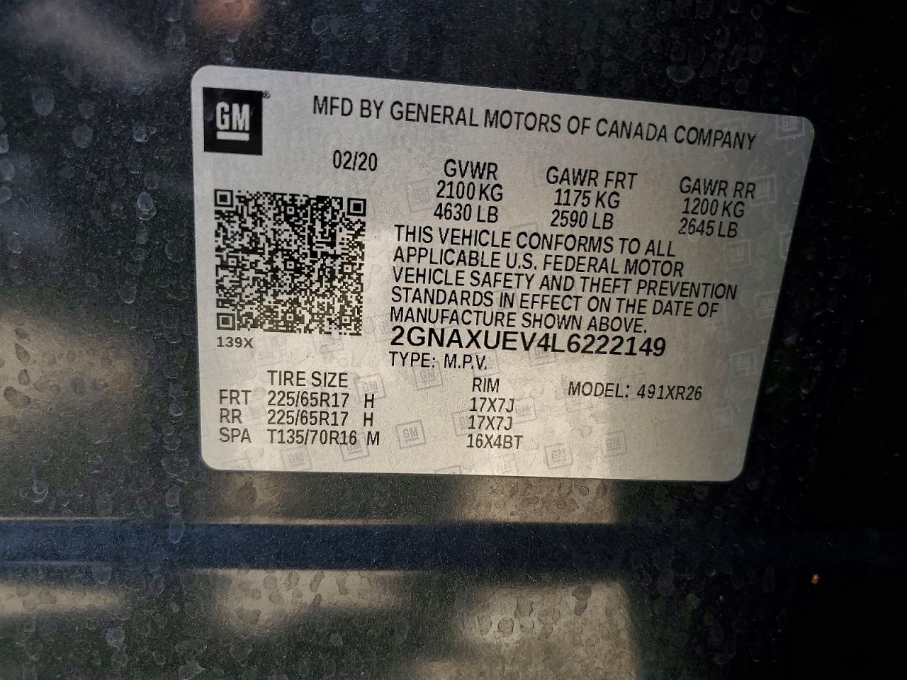 2020 CHEVROLET EQUINOX LT photo 37