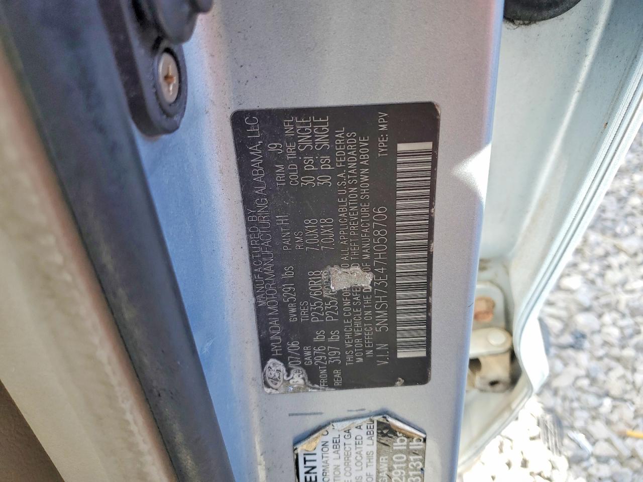 2007 HYUNDAI SANTA FE SE photo 37