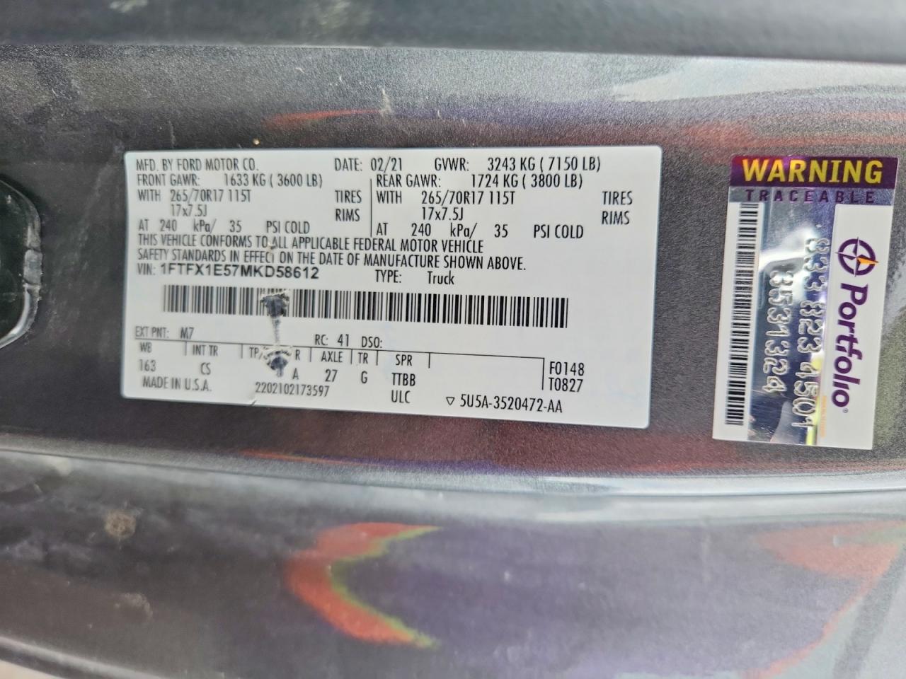2021 FORD F150 SUPER CAB photo 37