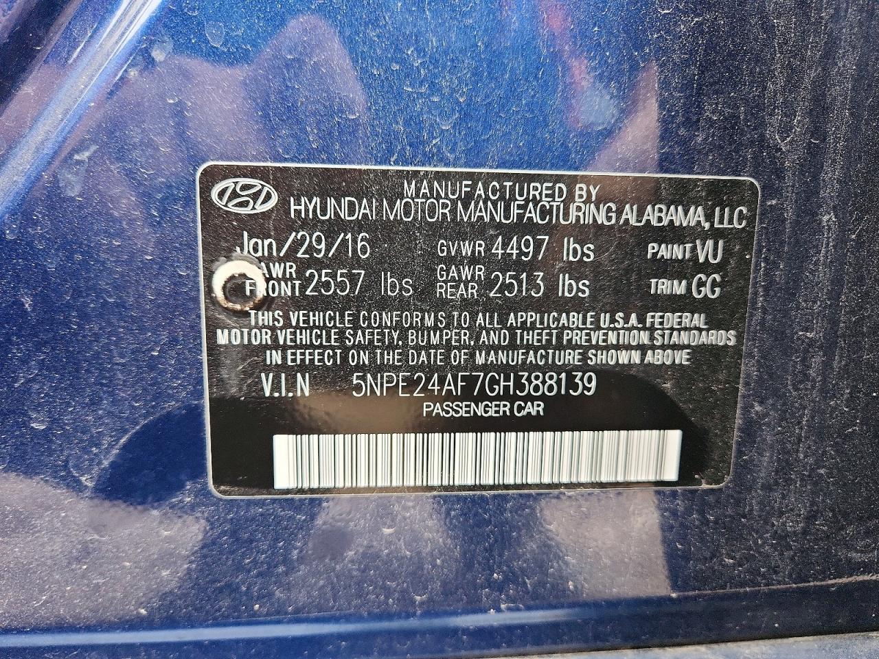 2016 HYUNDAI SONATA SE photo 34