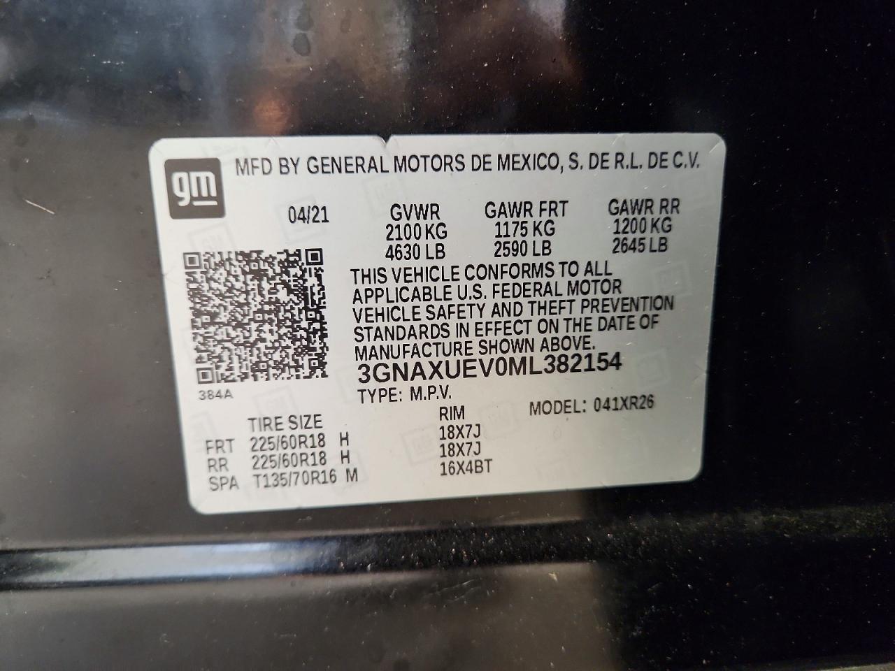 2021 CHEVROLET EQUINOX LT photo 23