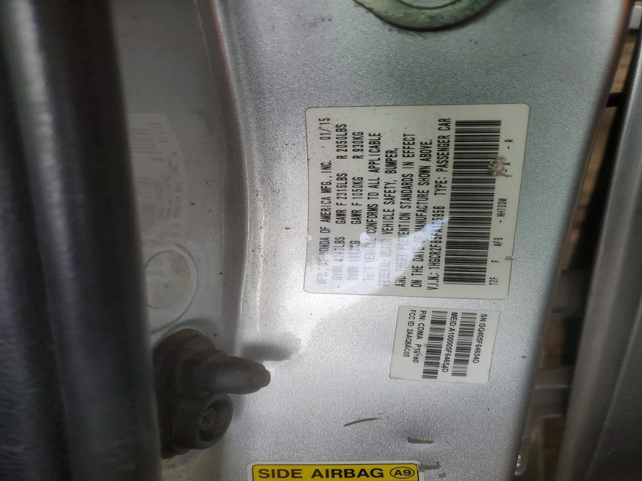 2015 HONDA ACCORD EXL photo 34