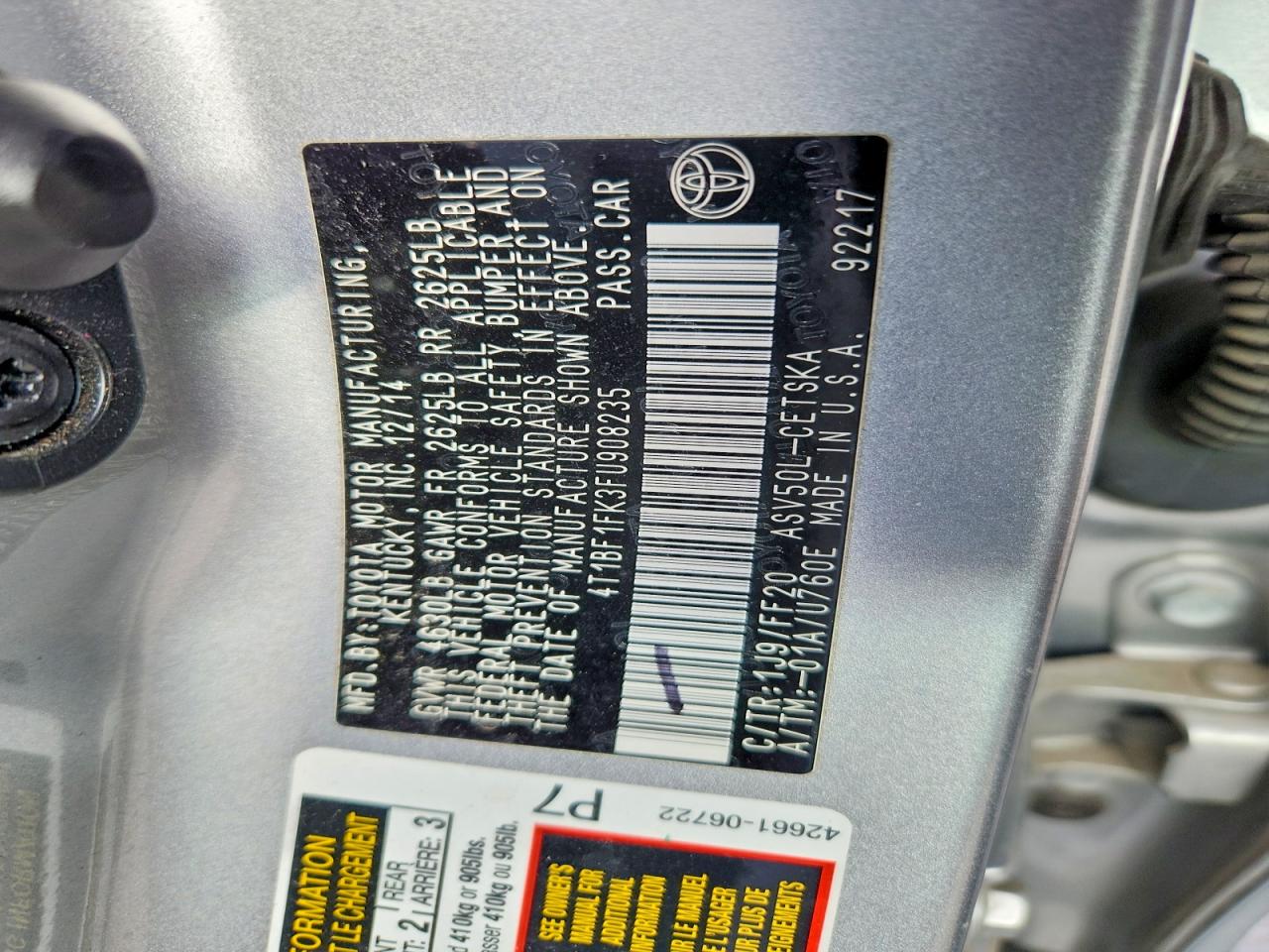 2015 TOYOTA CAMRY SE photo 23