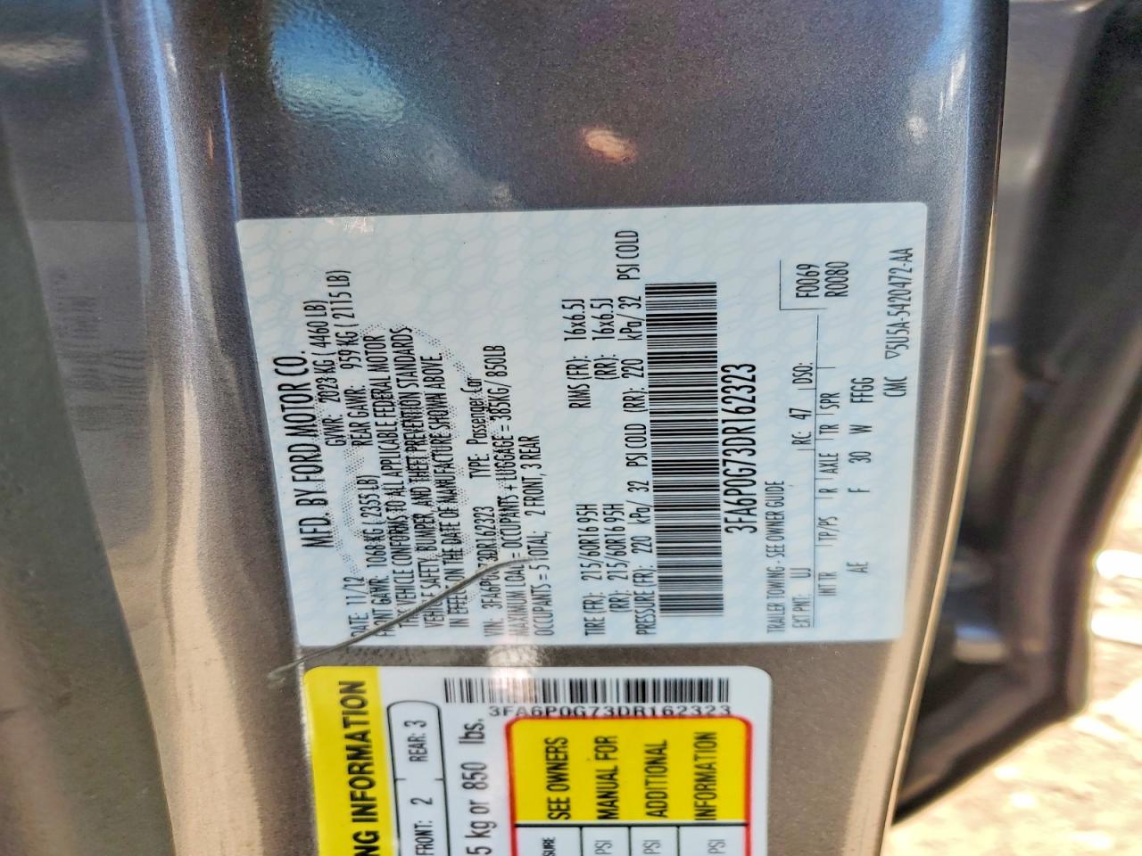2013 FORD FUSION S photo 34