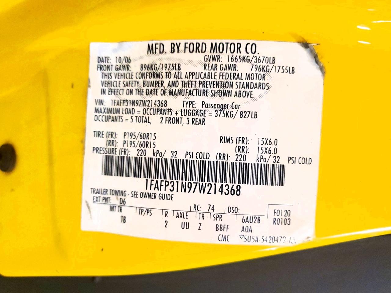 2007 FORD FOCUS ZX3 photo 25