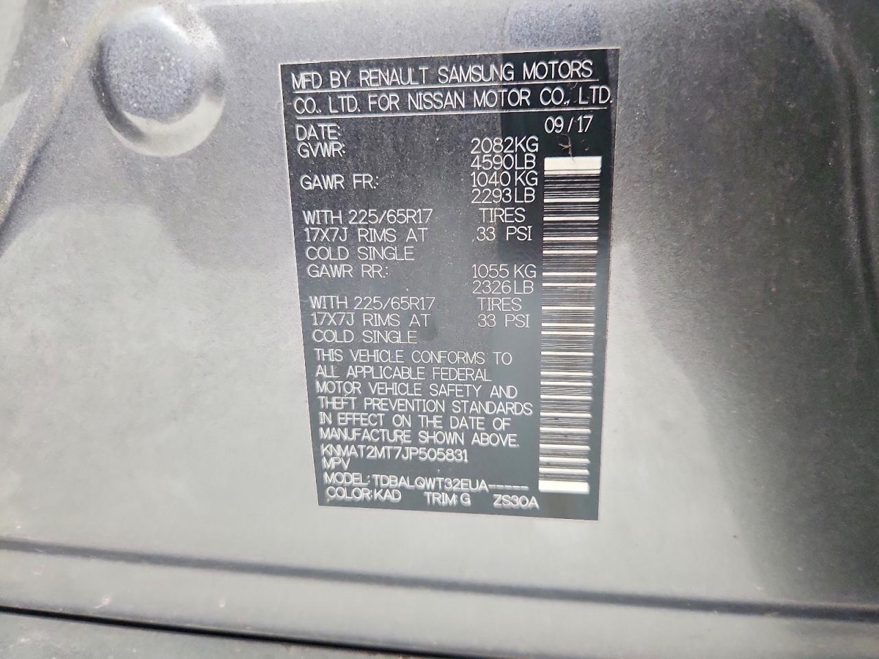 2018 NISSAN ROGUE SV photo 23