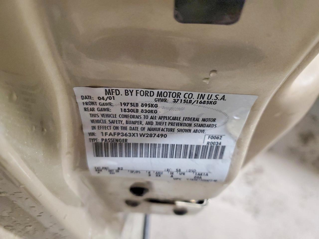 2001 FORD FOCUS SE photo 25