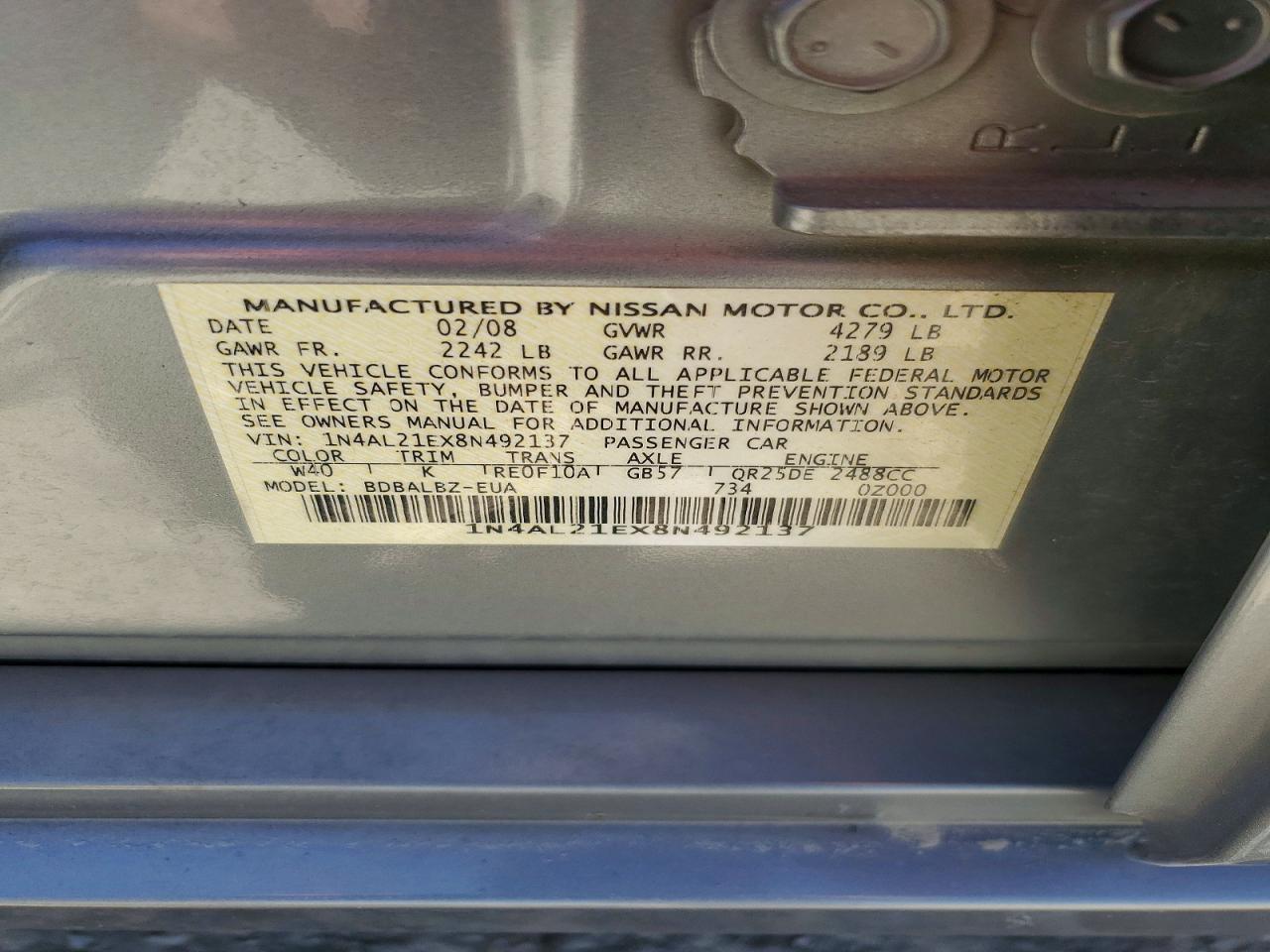 2008 NISSAN ALTIMA 2.5 photo 34