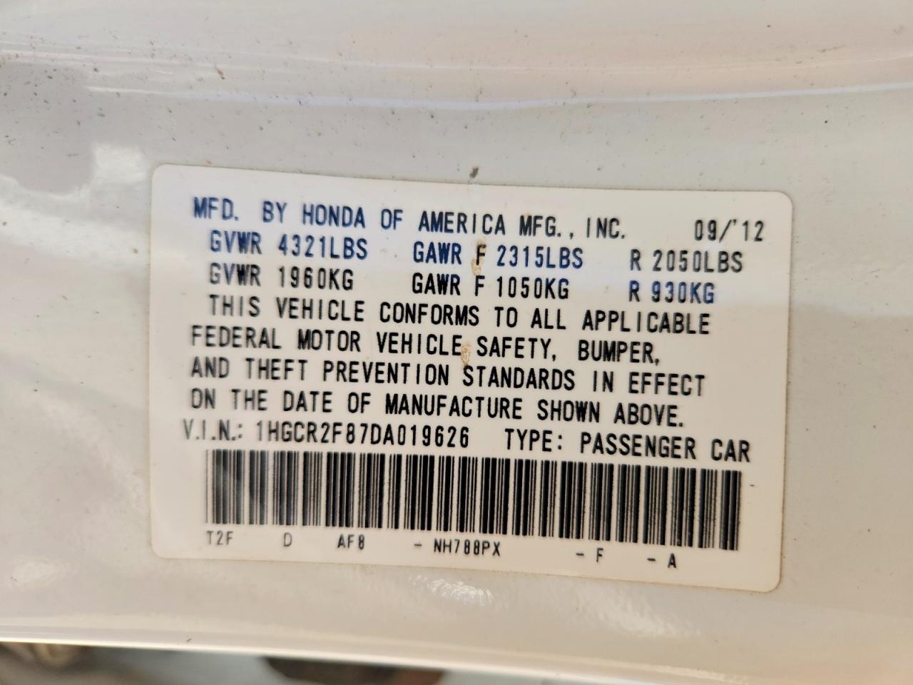 2013 HONDA ACCORD EXL photo 37