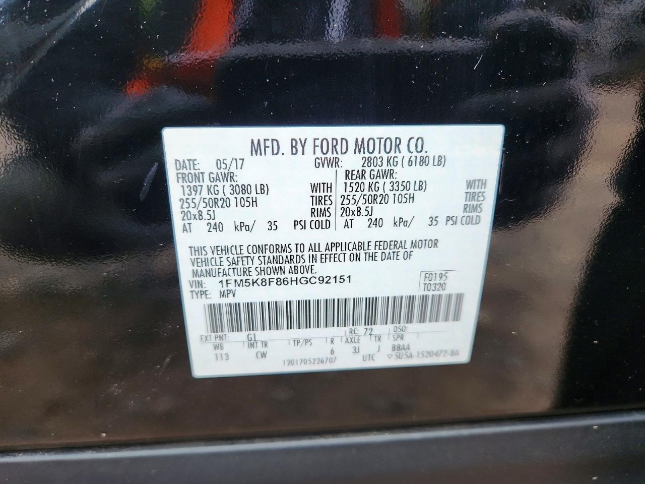 2017 FORD EXPLORER LIMITED photo 37