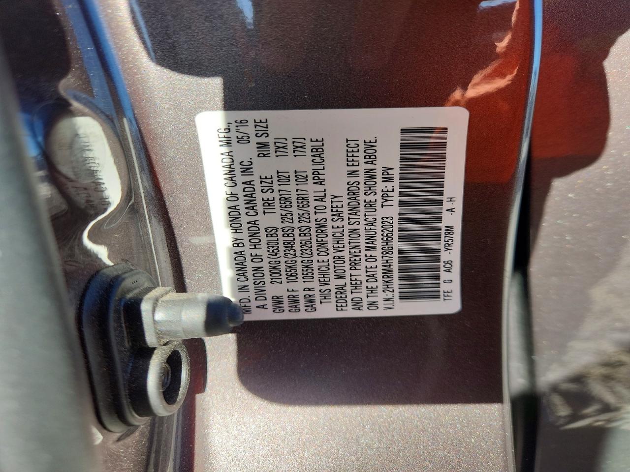 2016 HONDA CR-V EXL photo 23