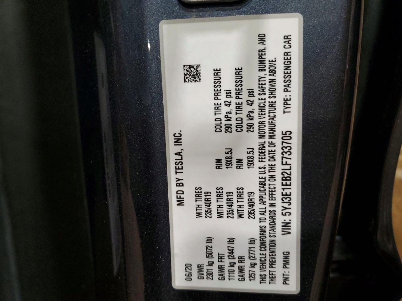 2020 TESLA MODEL 3 photo 12