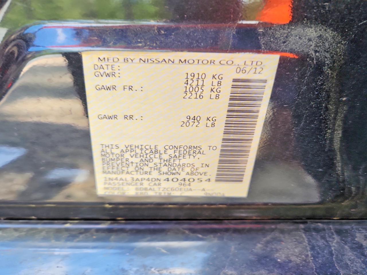 2013 NISSAN ALTIMA 2.5 photo 23