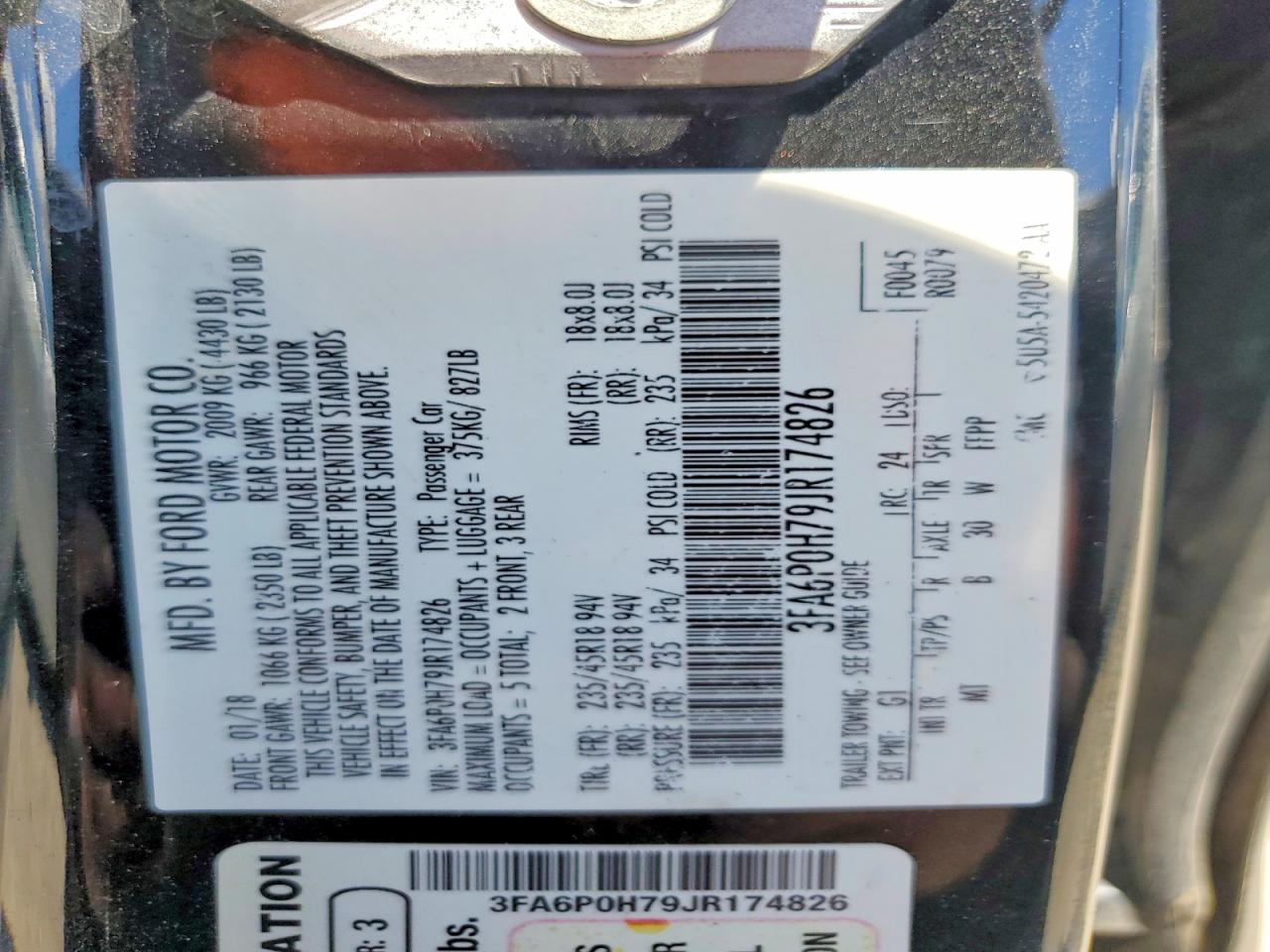 2018 FORD FUSION SE photo 23