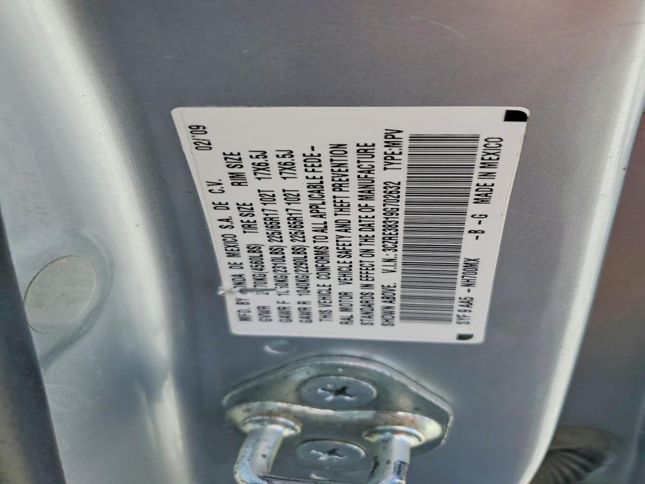 2009 HONDA CR-V LX photo 13