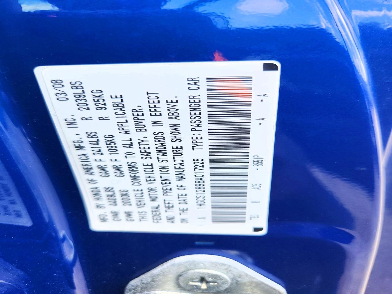 2008 HONDA ACCORD EXL photo 12