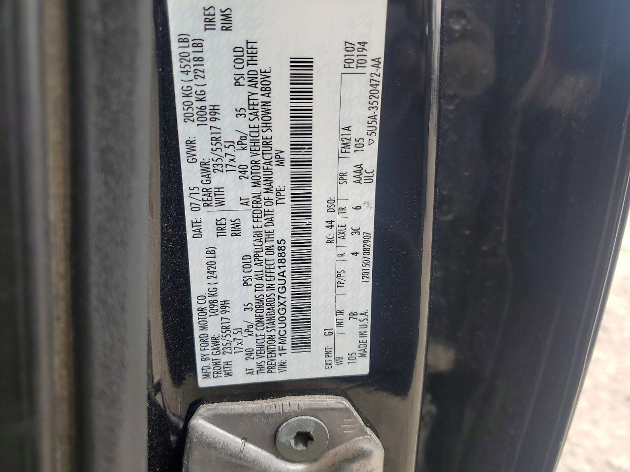 2016 FORD ESCAPE SE photo 45