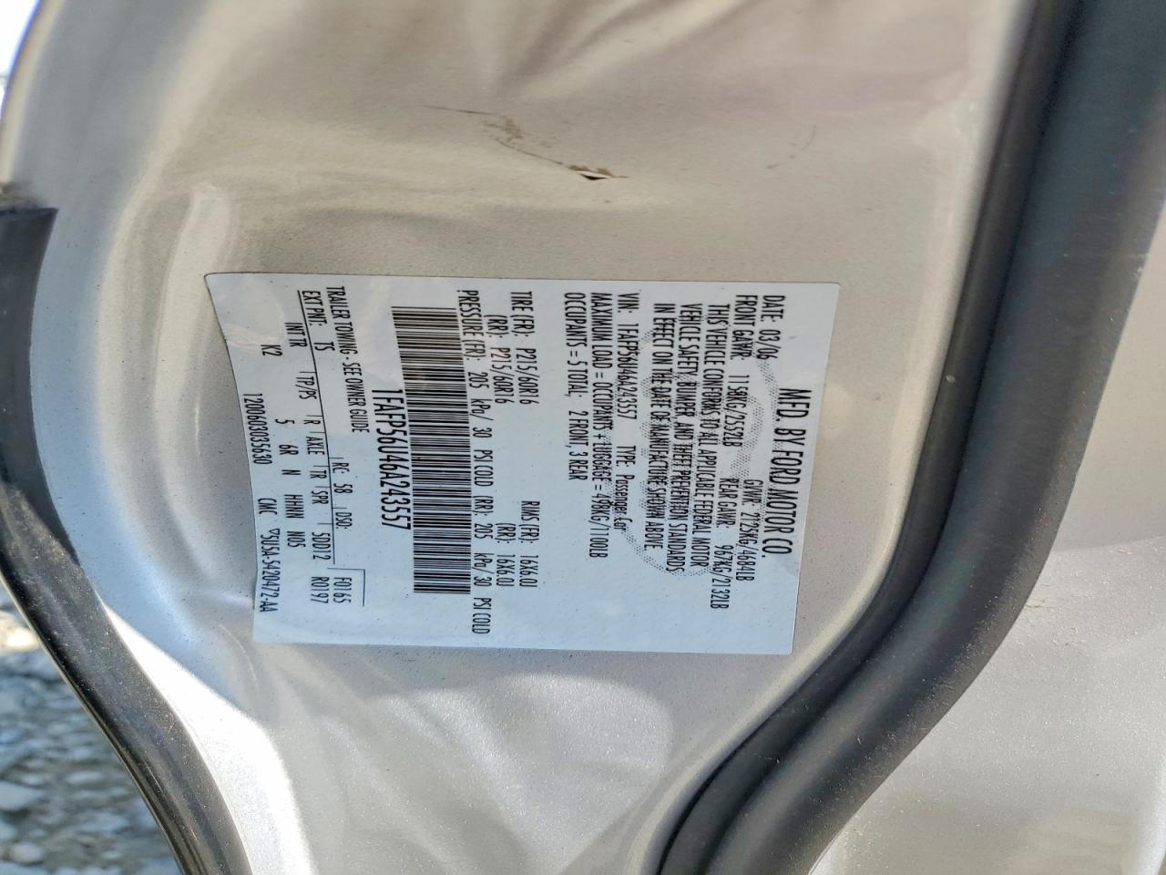 2006 FORD TAURUS SEL photo 23