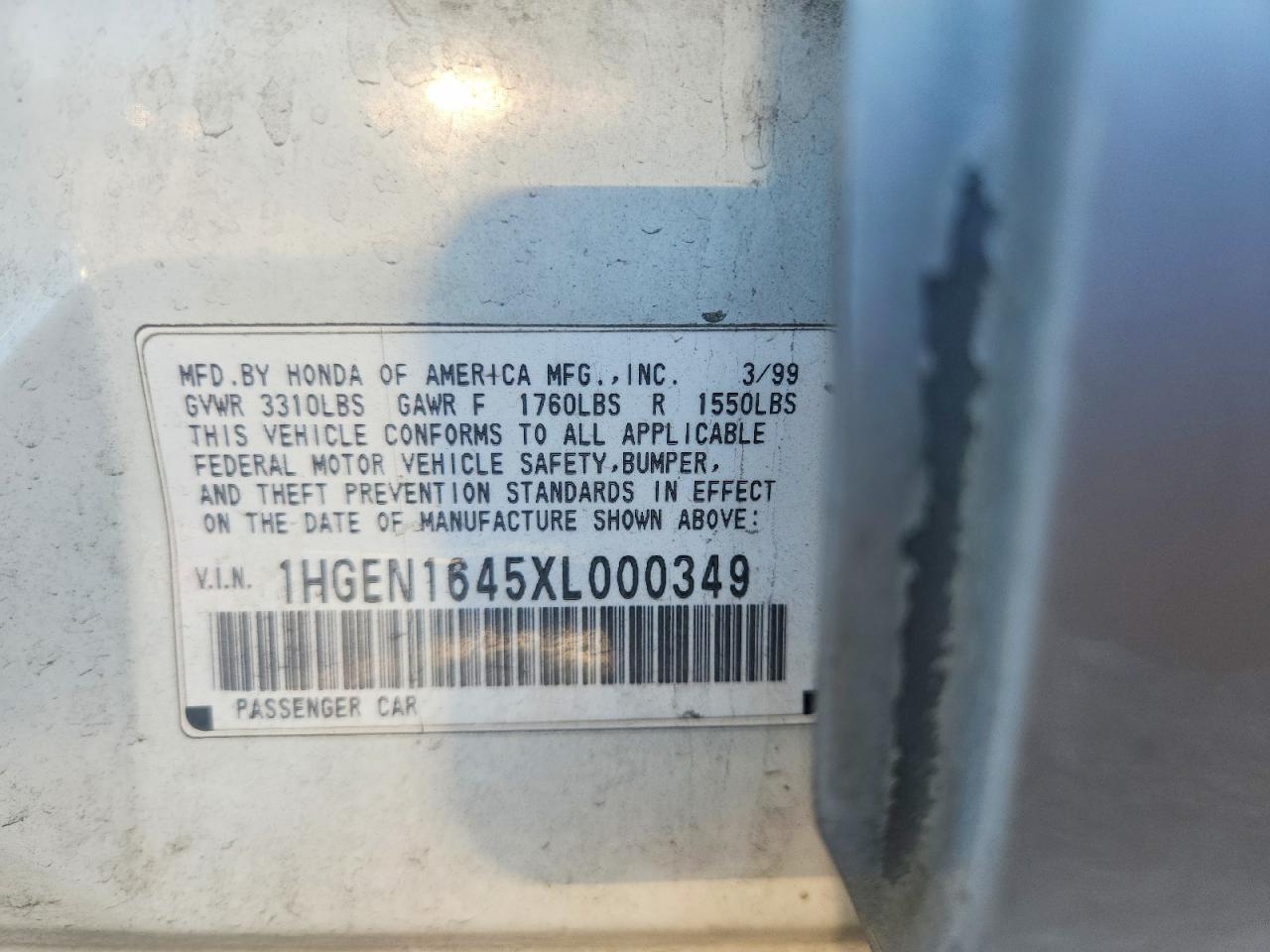 1999 HONDA CIVIC GX photo 25