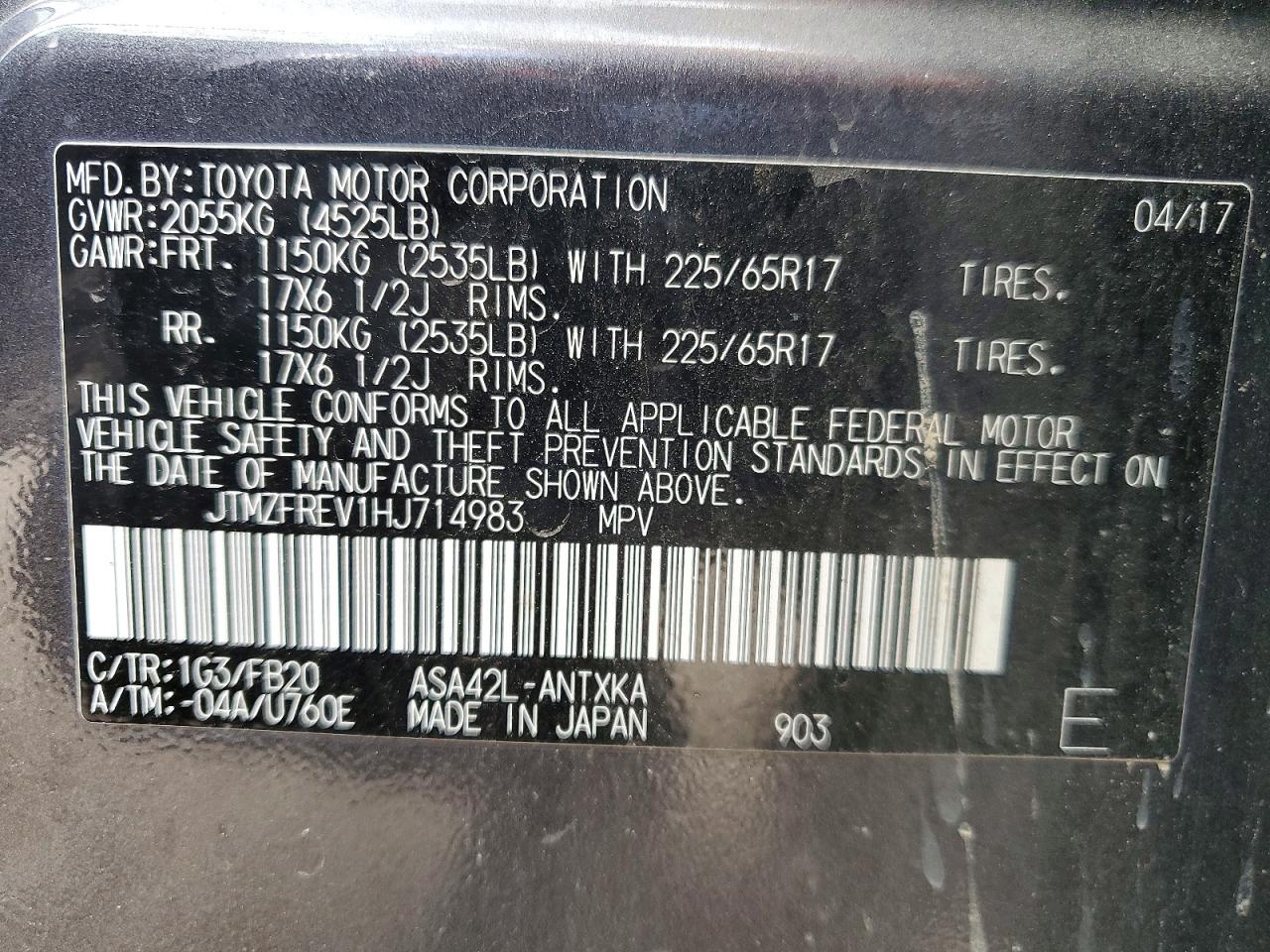 2017 TOYOTA RAV4 LE photo 25