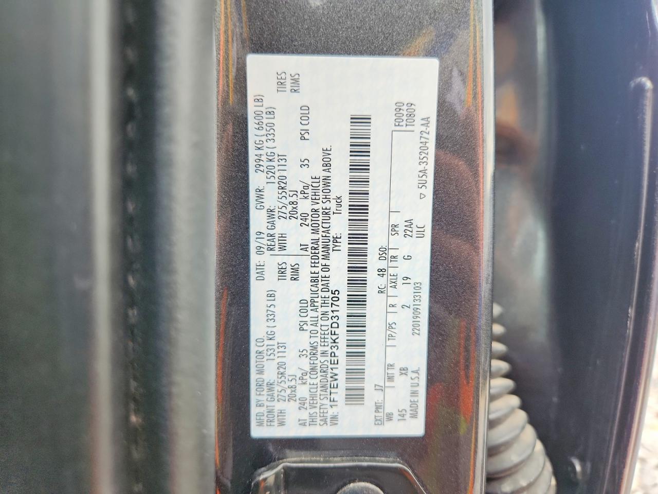 2019 FORD F150 SUPERCREW photo 34