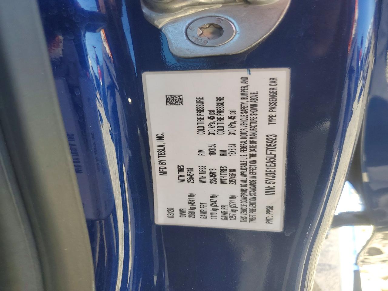 2020 TESLA MODEL 3 photo 34