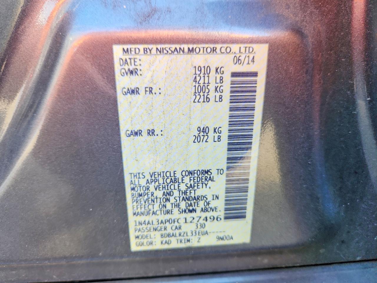 2015 NISSAN ALTIMA 2.5 SL photo 23