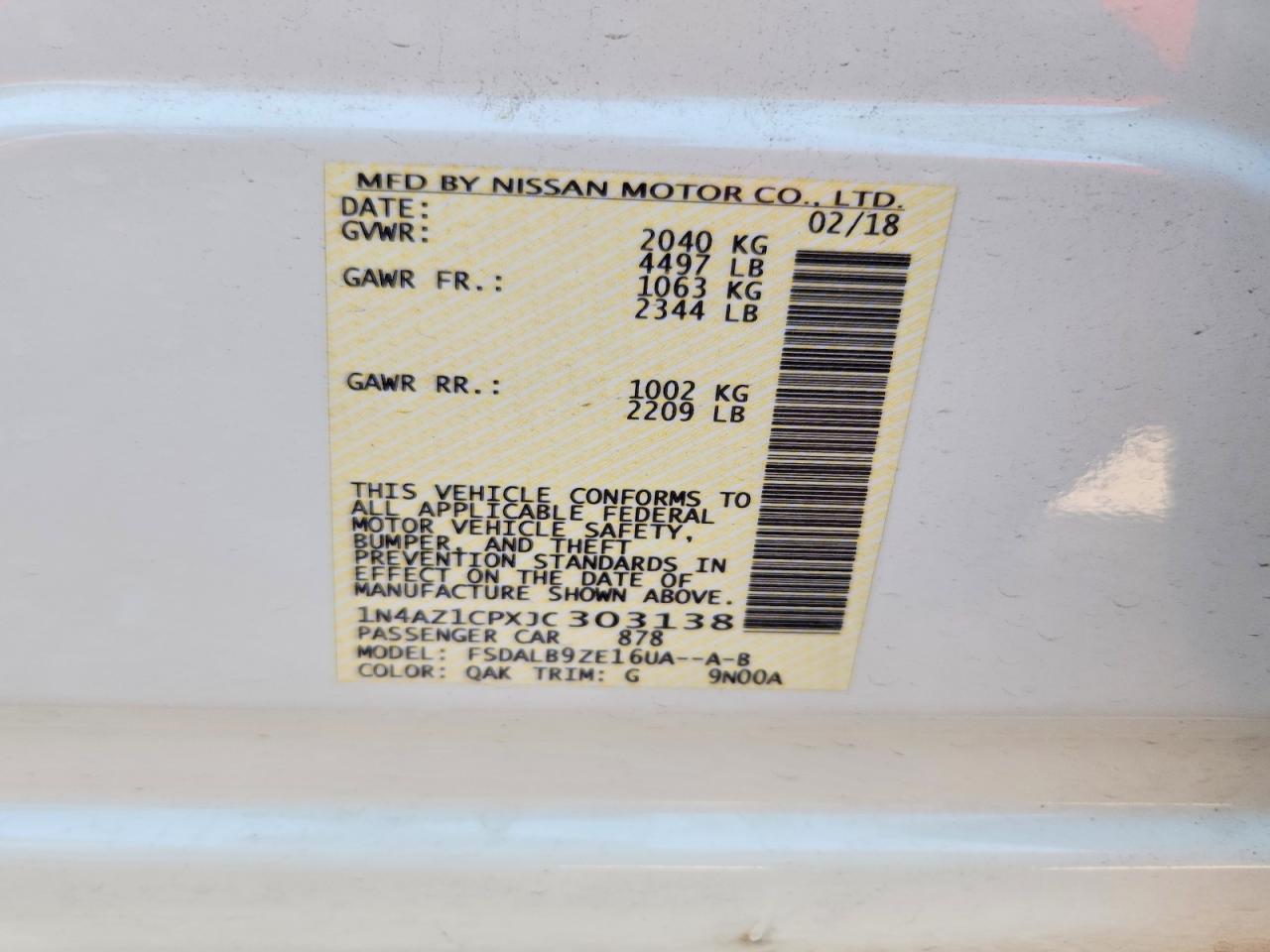 2018 NISSAN LEAF S photo 37