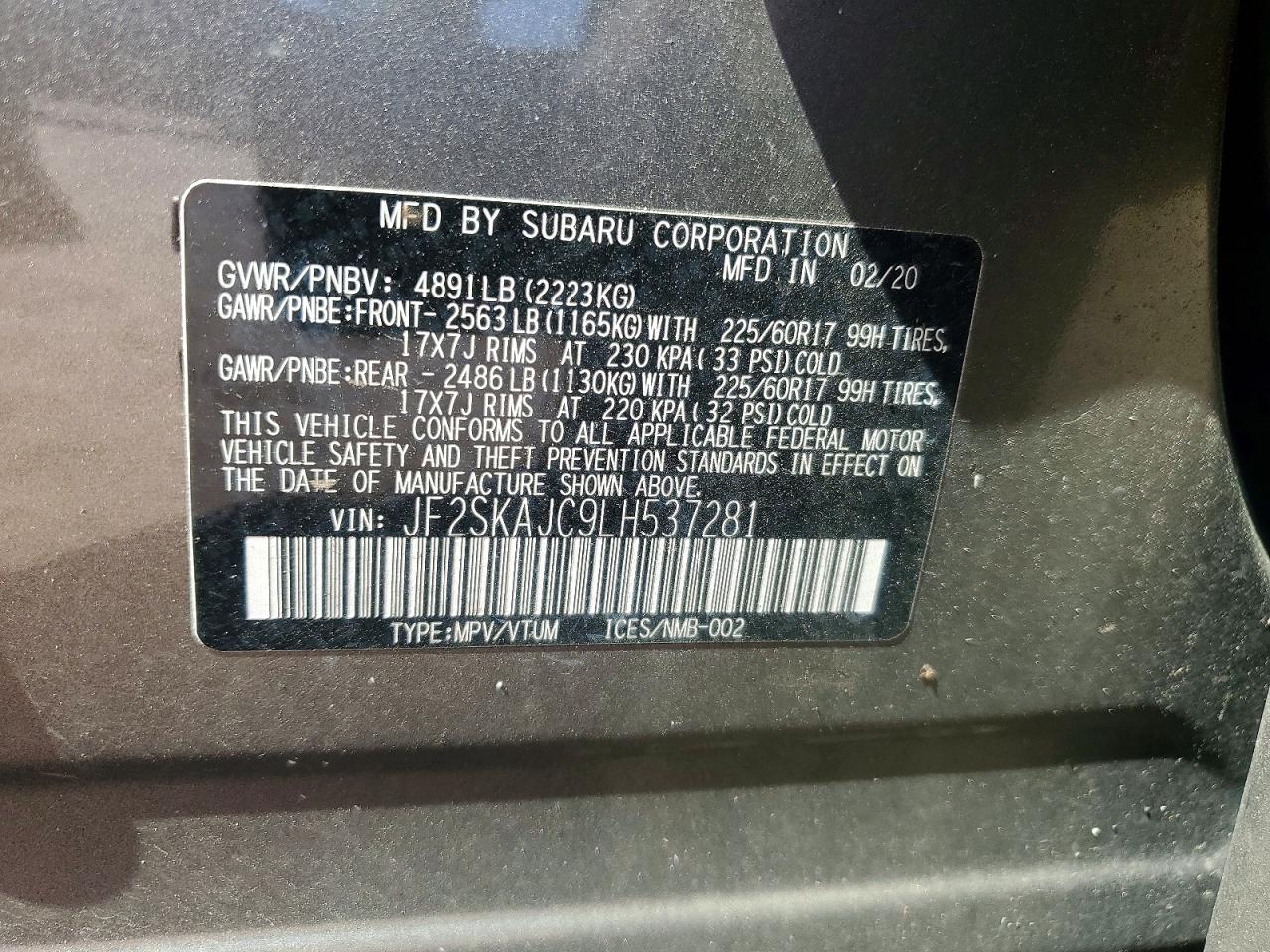 2020 SUBARU FORESTER PREMIUM photo 37