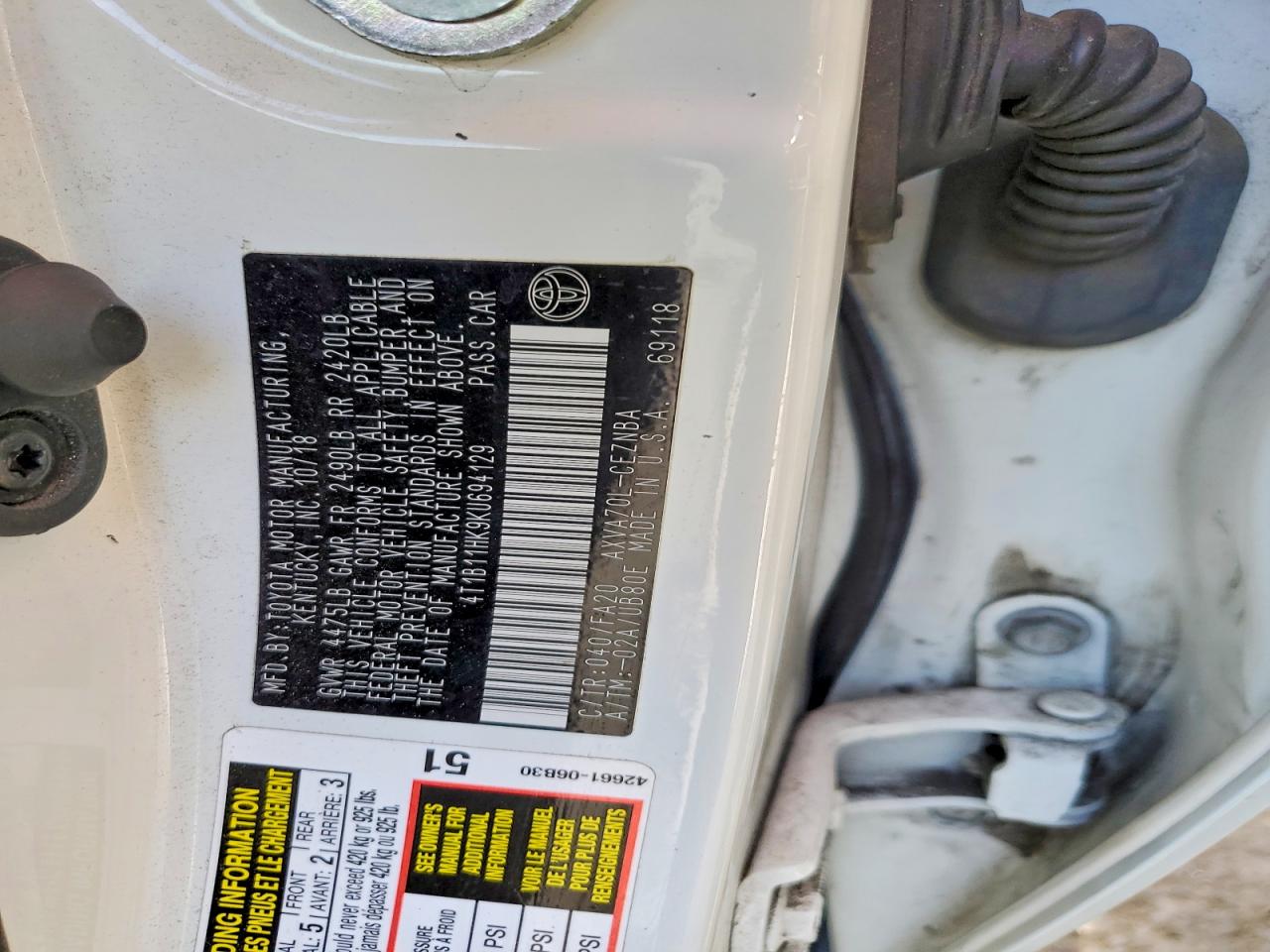 2019 TOYOTA CAMRY L photo 34