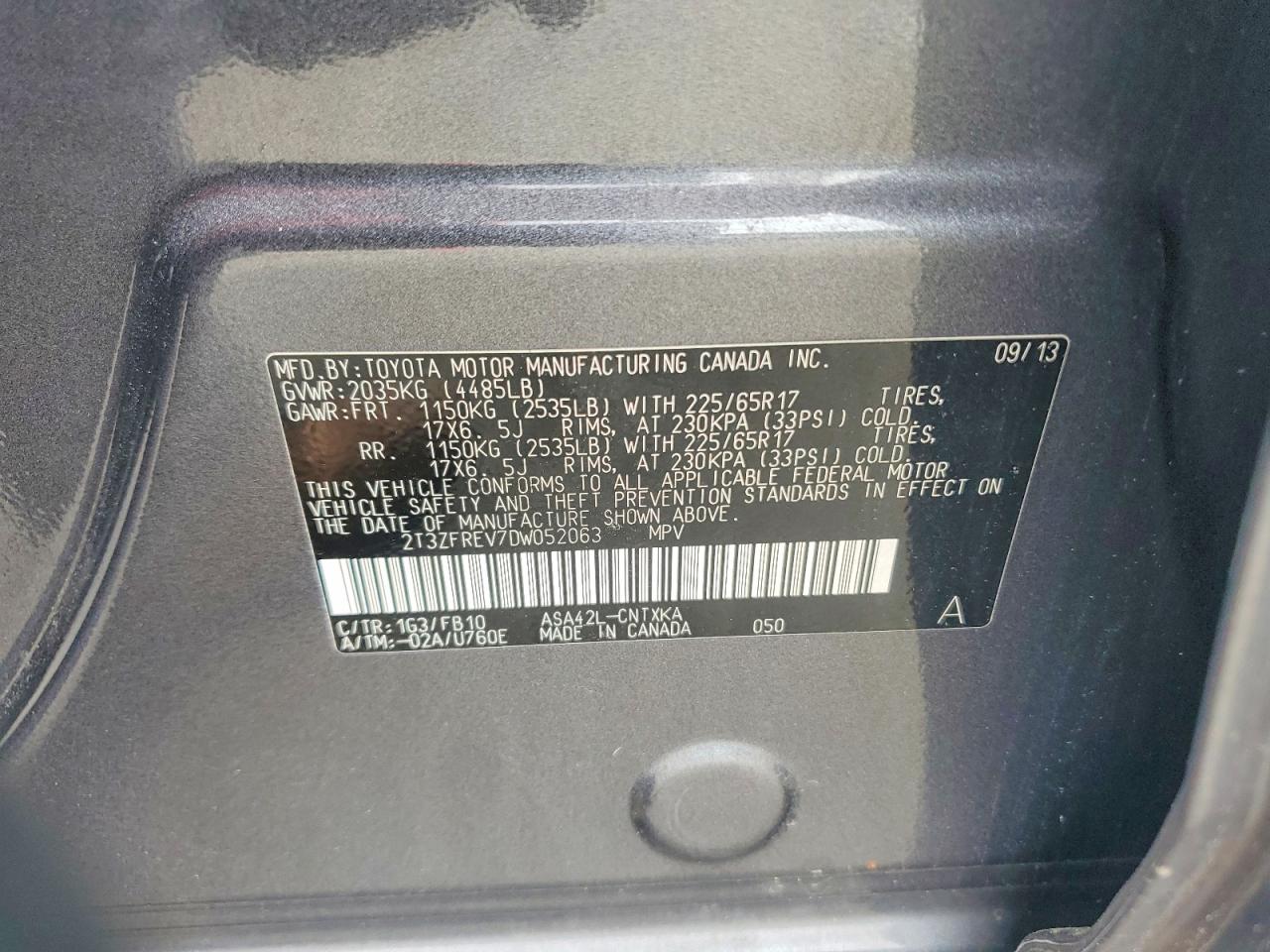 2013 TOYOTA RAV4 LE photo 37