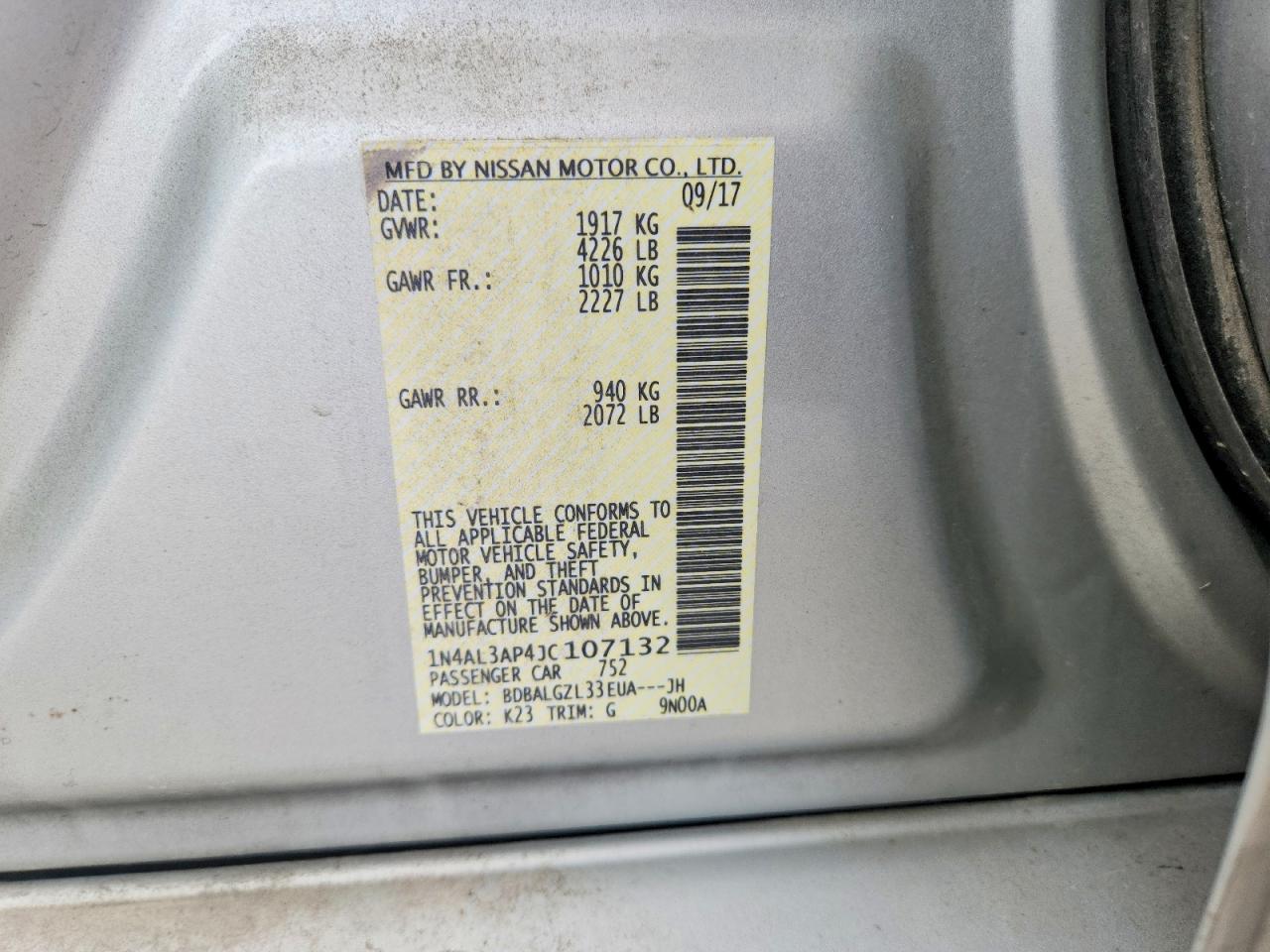 2018 NISSAN ALTIMA 2.5 S photo 37
