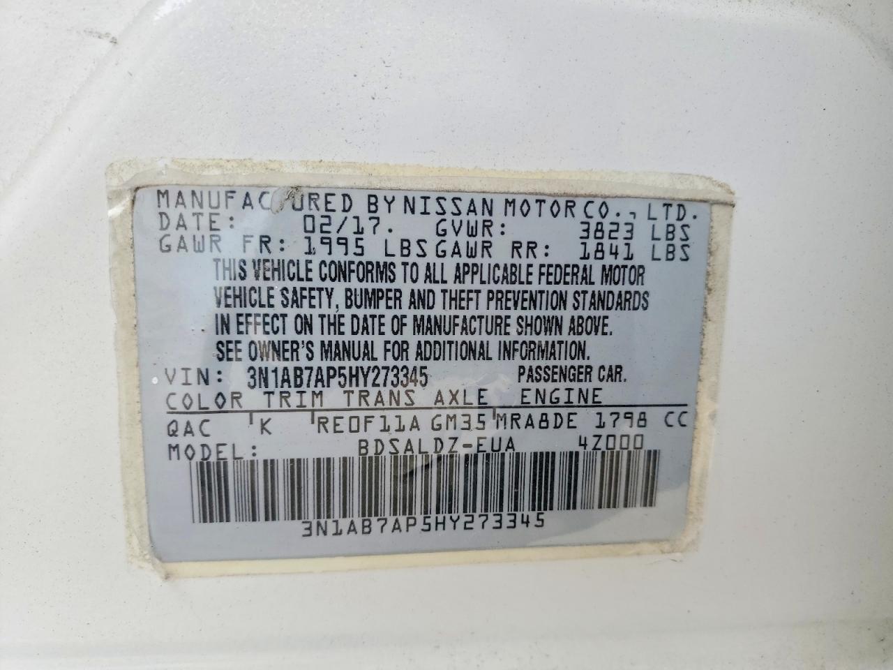 2017 NISSAN SENTRA SV photo 23