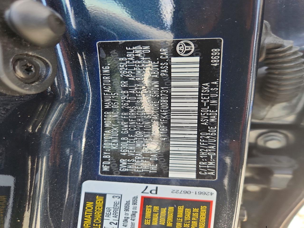 2015 TOYOTA CAMRY SE photo 34