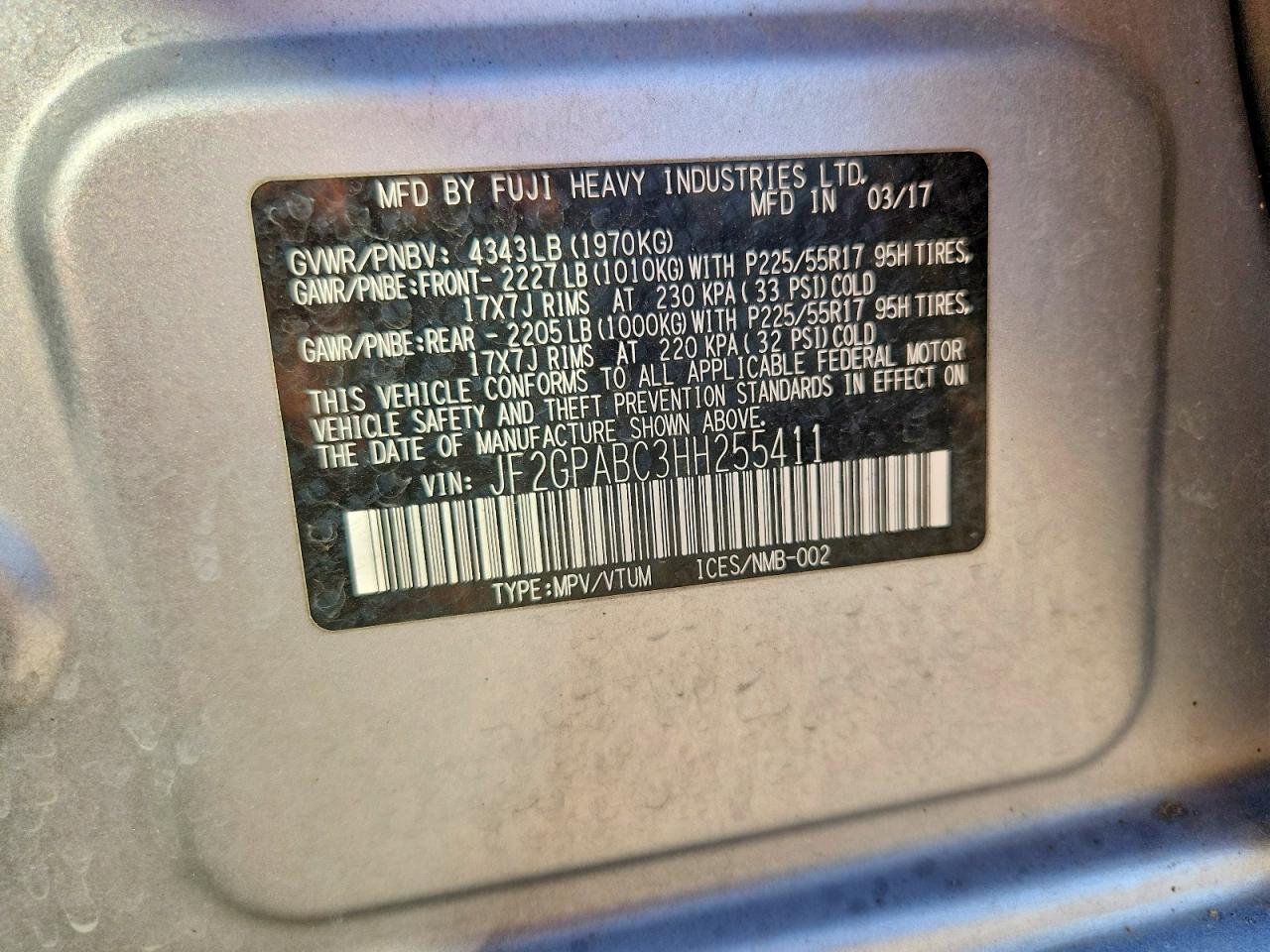 2017 SUBARU CROSSTREK PREMIUM photo 25