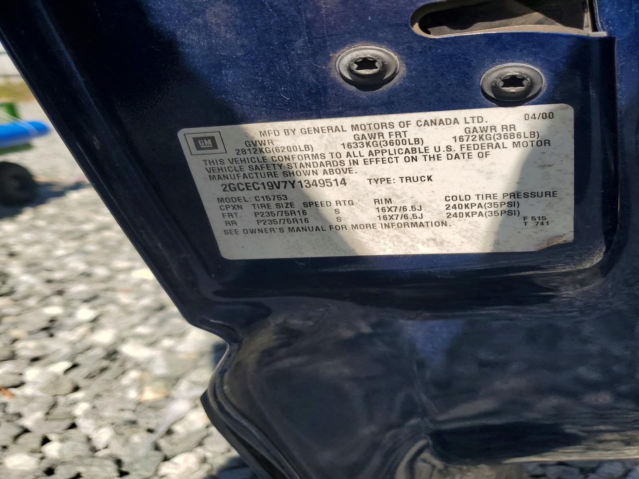 2000 CHEVROLET SILVERADO C1500 photo 12