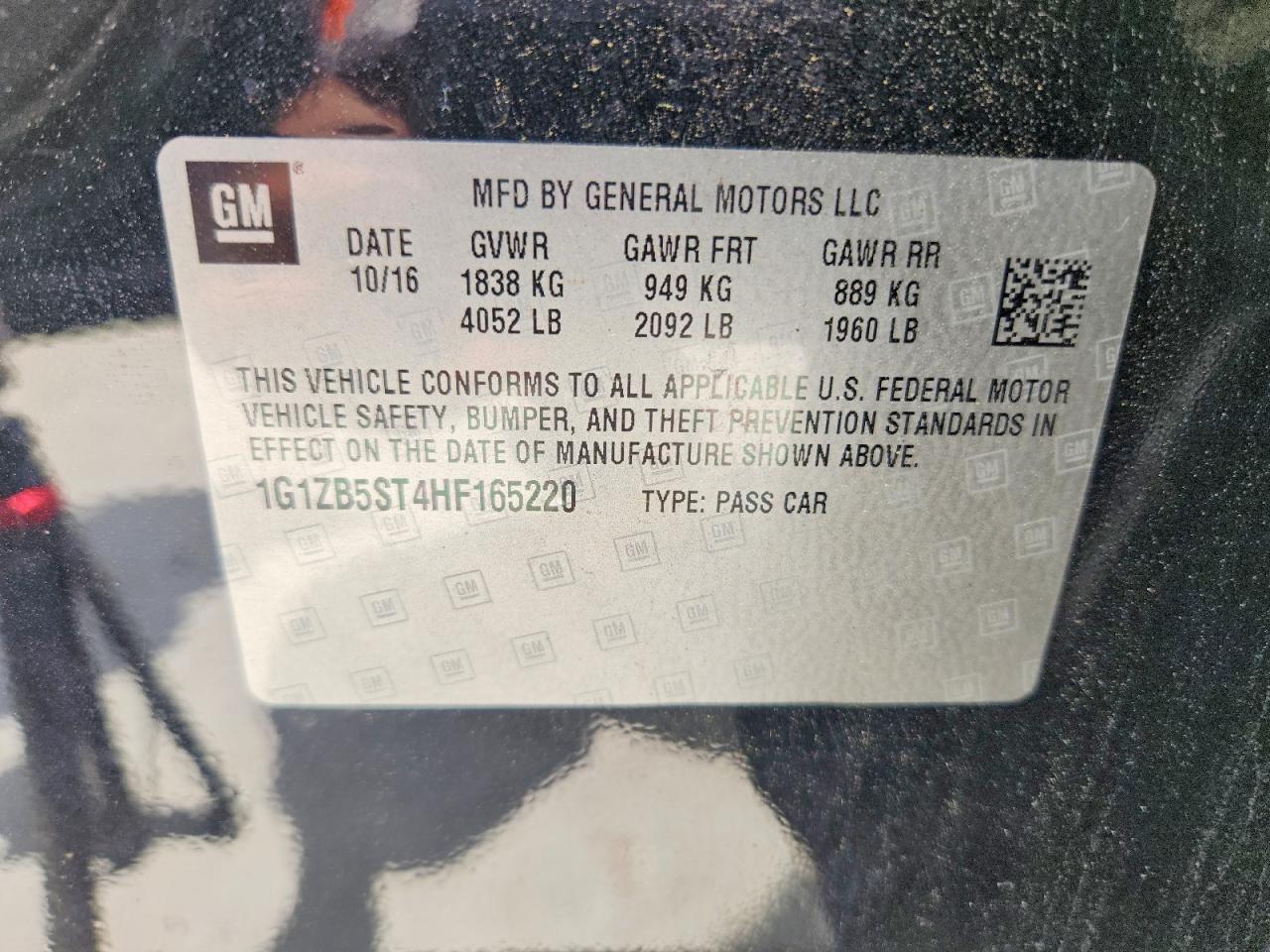 2017 CHEVROLET MALIBU LS photo 12