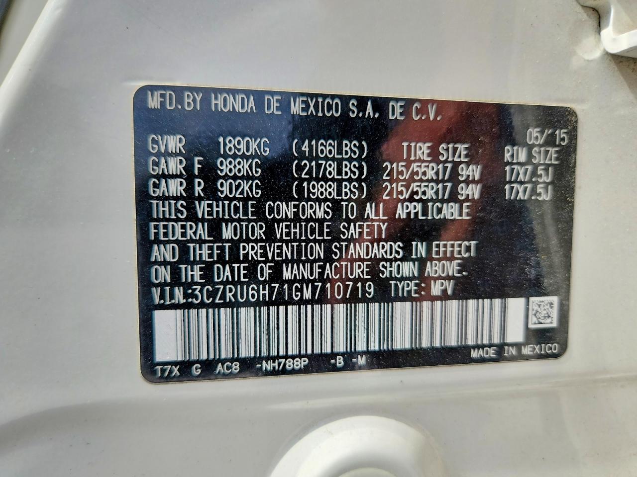 2016 HONDA HR-V EXL photo 27