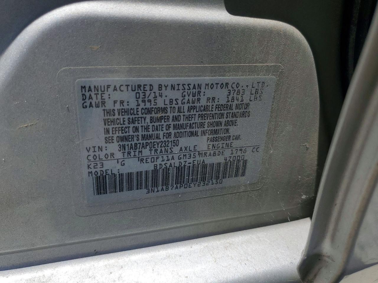 2014 NISSAN SENTRA SV photo 25