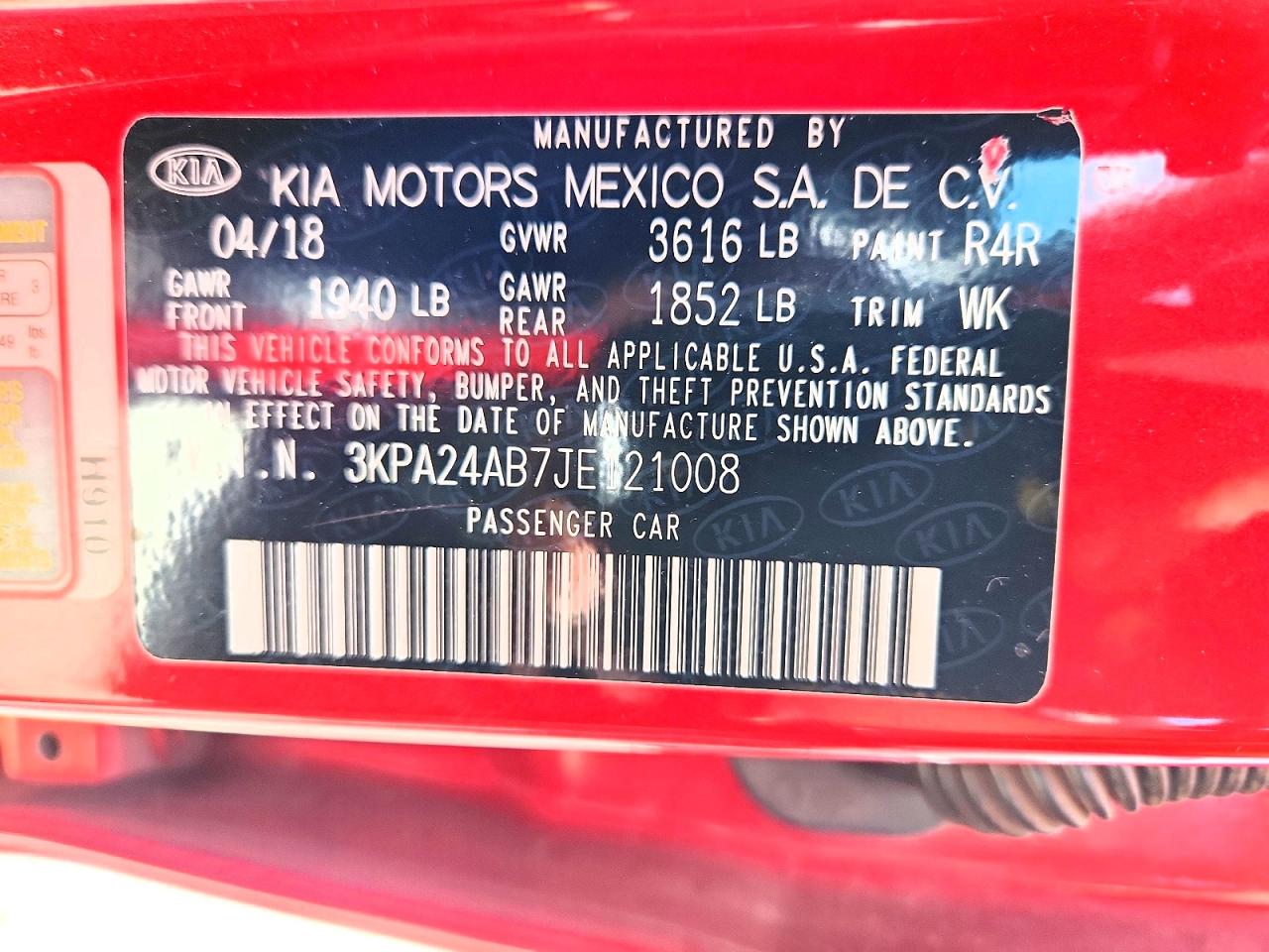 2018 KIA RIO S photo 12