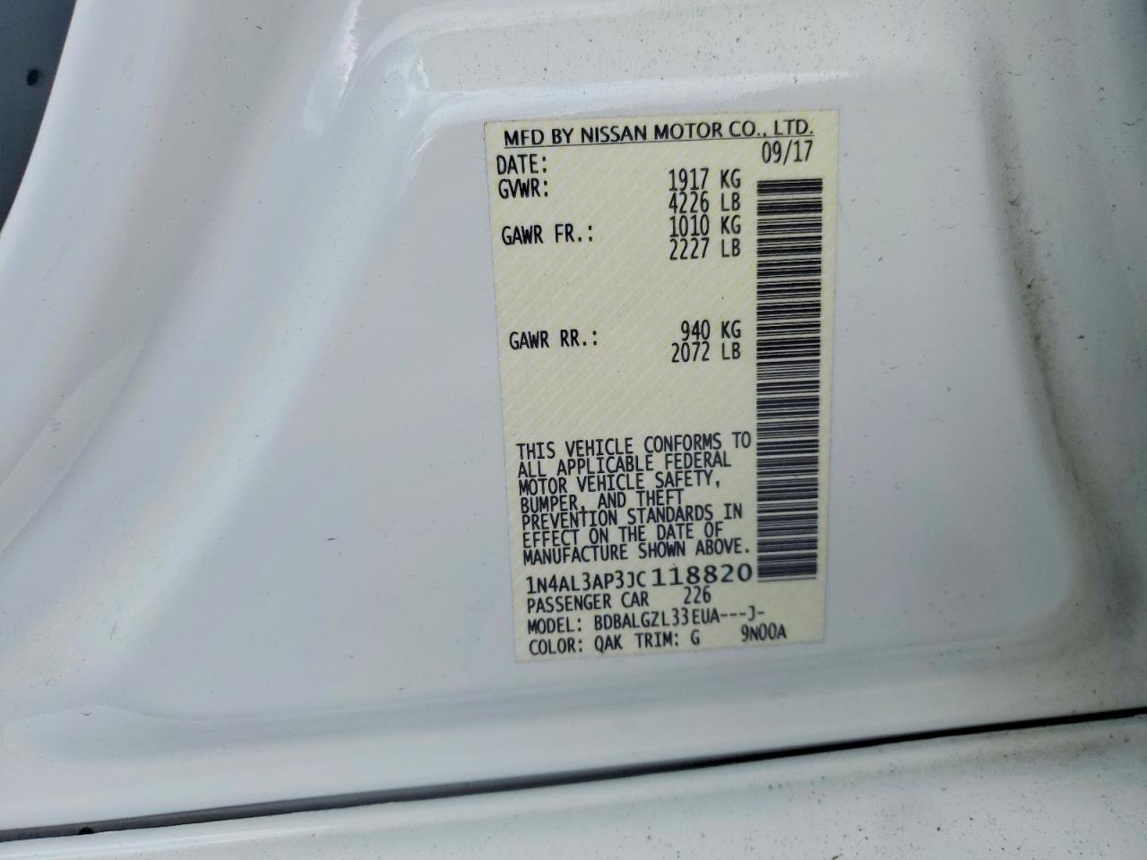 2018 NISSAN ALTIMA 2.5 S photo 12