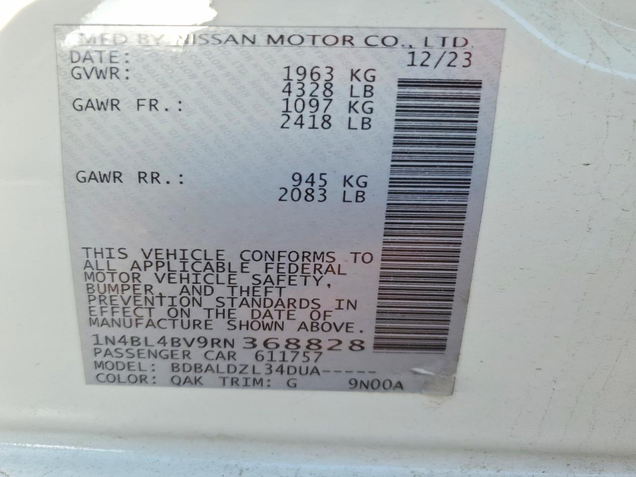 2024 NISSAN ALTIMA S photo 25