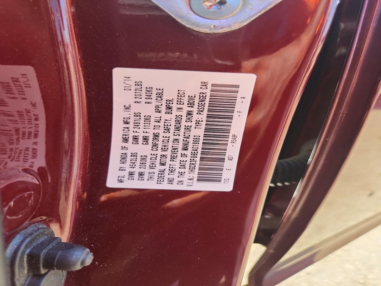 2014 HONDA ACCORD EXL photo 34