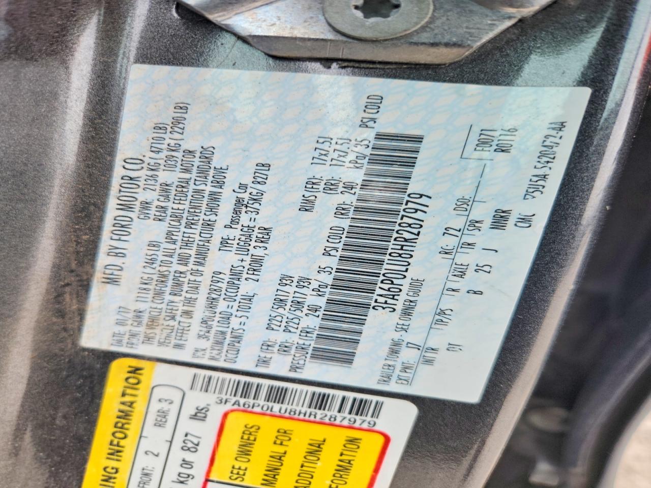 2017 FORD FUSION SE HYBRID photo 12