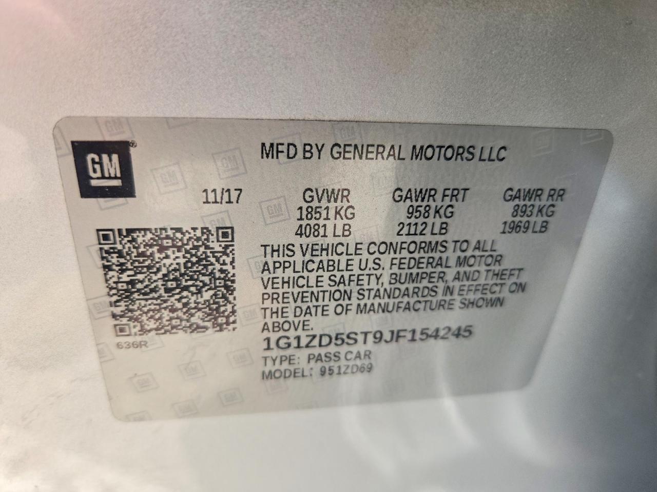 2018 CHEVROLET MALIBU LT photo 23